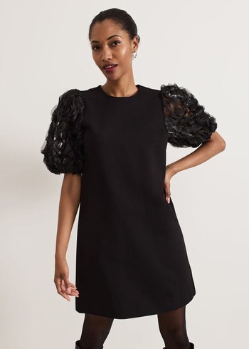 Phase Eight Aida Shift Dress Black Australia | GS4376289